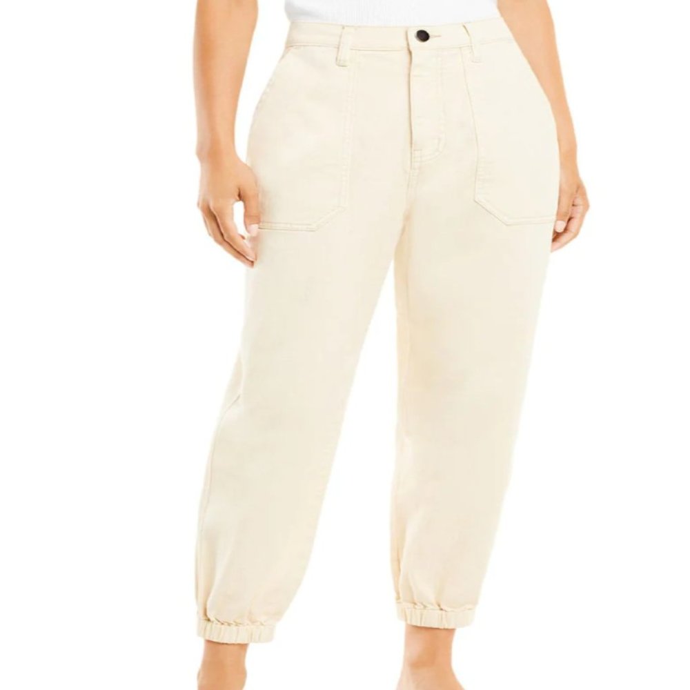 $55 NWT JOIE Clive Deep Pocket High Rise Cropped Jeans in Bleached Stone SZ 8